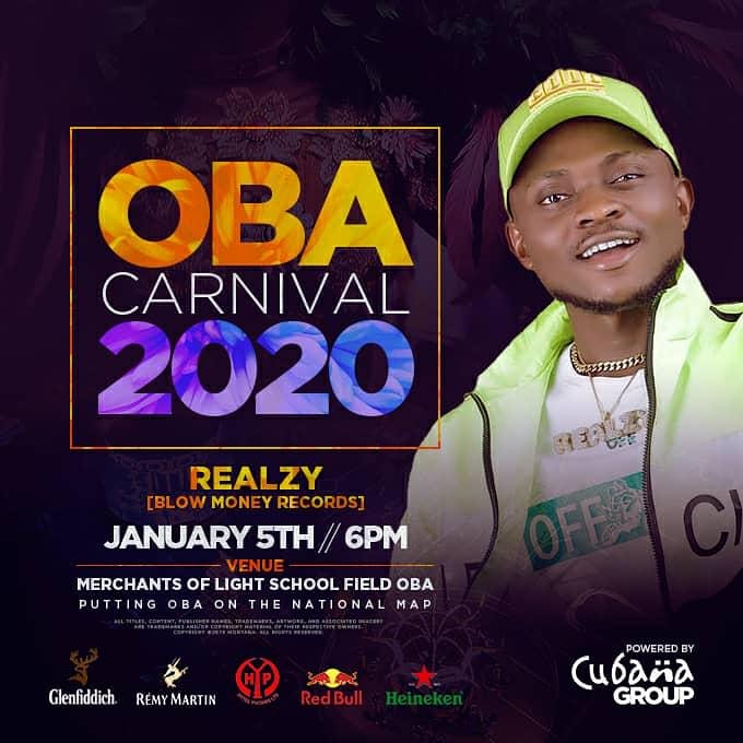 Realzy Performs at Oba Carnival 2020