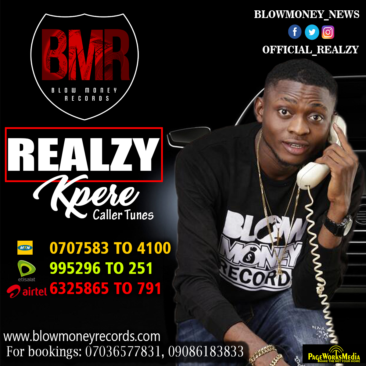 Blow Money Records finest act “Realzy” drops Ring back tune codes for his latest single “Kpere”